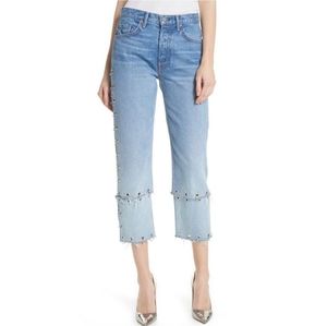 Grlfrnd Helena High Rise Cropped Hardware Jeans